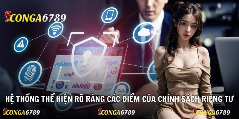 Hệ thống thể hiện rõ ràng các điểm của chính sách riêng tư